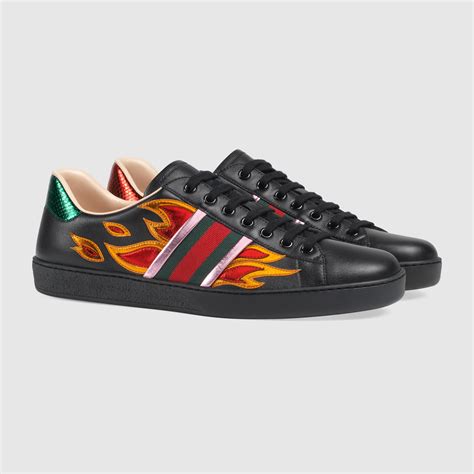 gucci ace low shoes flame replica|gucci ace shoes authentic.